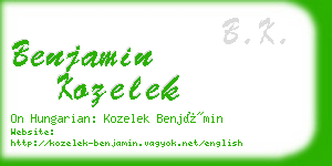 benjamin kozelek business card